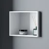 Bernstein Niche Murale Douche Blanche Fonte minérale étagère Rangement Douche Salle de Bain encastrable BA2513, H.25xP.13xL.90cm, Blanc mat* Niche De Salle De Bains