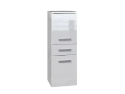 Autres NINA - Meuble salle de bain 2 portes + 1 tiroir - 30x30x85cm - Colonne basse rangement SDB* Meuble De Salle De Bains Faible Profondeur