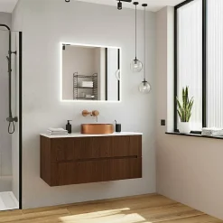 Ceramica Nouveau meuble de salle de bain 120 cm, couleur chêne (CERAMIA-5DW120)* Meuble Sous-Vasque