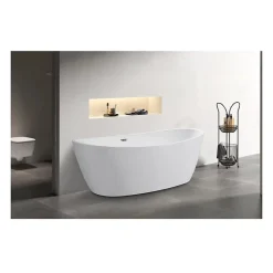 Oceanic Baignoire ilot Rosa - L.177 x I.83 x H.58 cm - En acrylique - Bonde poussoir - Blanc* Baignoire Îlot