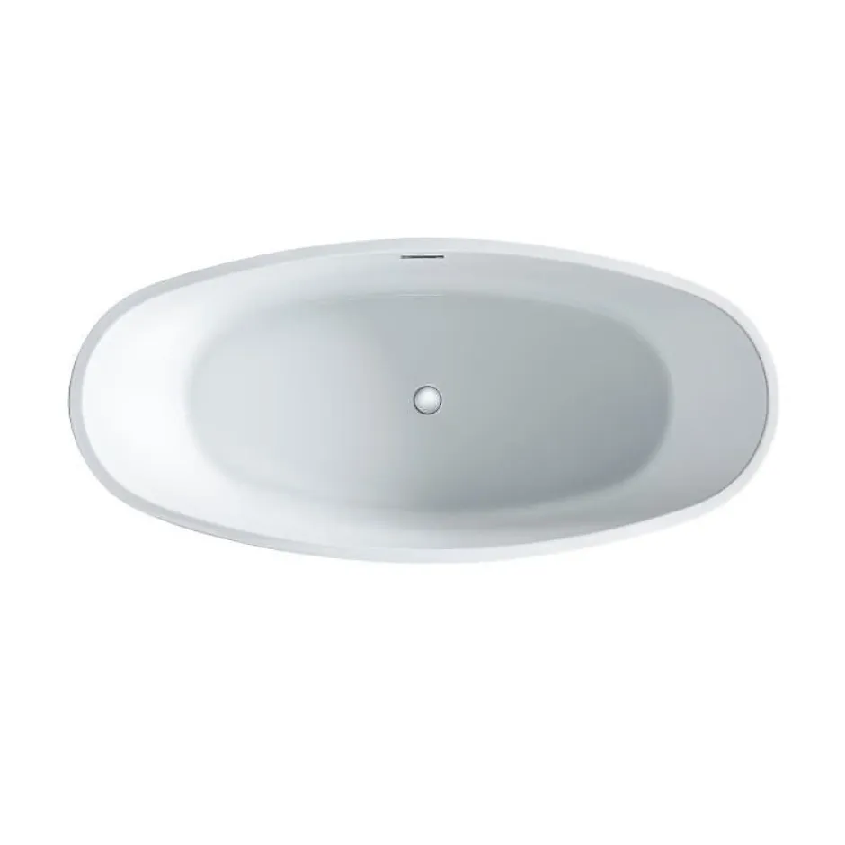 Oceanic Baignoire ilot Rosa - L.177 x I.83 x H.58 cm - En acrylique - Bonde poussoir - Blanc* Baignoire Îlot
