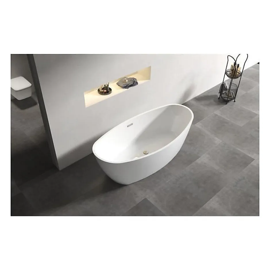 Oceanic Baignoire ilot Rosa - L.177 x I.83 x H.58 cm - En acrylique - Bonde poussoir - Blanc* Baignoire Îlot