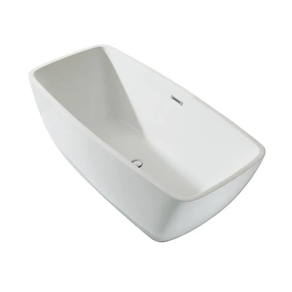 Oceanic Baignoire ilot Stella - L.160 x I.75 x H.60 cm - En acrylique - Bonde a clapet - Blanc