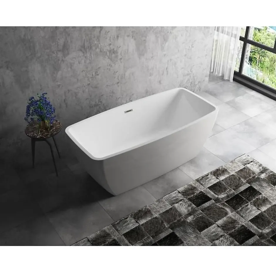 Oceanic Baignoire ilot Stella - L.160 x I.75 x H.60 cm - En acrylique - Bonde a clapet - Blanc