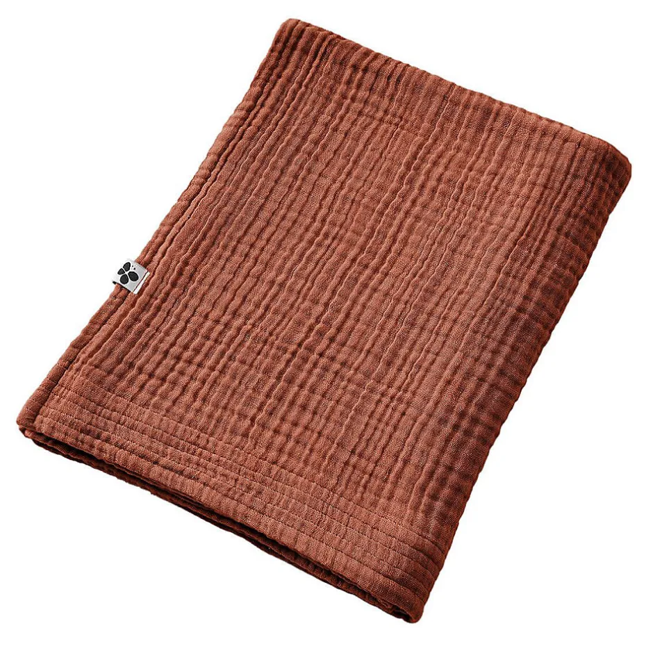 Altobuy OUREA - Serviette de Bain 90x150cm Gaze de Coton Terracotta* Serviette De Bain