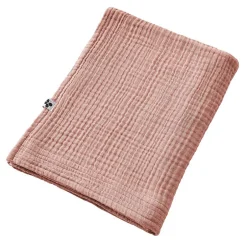 Altobuy OUREA - Serviette de Bain 90x150cm Gaze de Coton Rose pêche