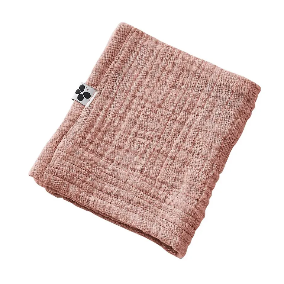 Altobuy OUREA - Serviette Invité 30x50cm Gaze de Coton Rose pêche