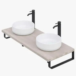 T-Bath Pack 2 supports porte-serviettes pour plan de toilette - noir mat