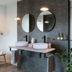 T-Bath Pack 2 supports porte-serviettes pour plan de toilette - noir mat