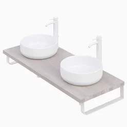 T-Bath Pack 2 supports porte-serviettes pour plan de toilette - blanc mat