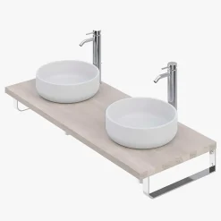 T-Bath Pack 3 supports porte-serviettes pour plan de toilette - chromé brillant* Plan De Travail Salle De Bains