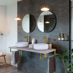 T-Bath Pack 2 supports porte-serviettes pour plan de toilette - or doré mat* Plan De Travail Salle De Bains