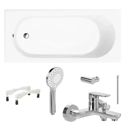 Villeroy & Boch Pack baignoire 160 x 70 VILLEROY ET BOCH O Novo avec pieds et robinet* Baignoire Droite