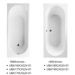 Villeroy & Boch Pack baignoire 160 x 70 VILLEROY ET BOCH O Novo avec pieds et robinet* Baignoire Droite