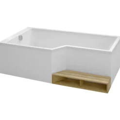 Jacob Delafon Pack baignoire bain douche 150 x 80 Neo version gauche + tablier de baignoire en angle* Baignoire Droite