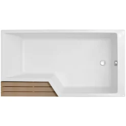 Jacob Delafon Pack baignoire bain douche 160 x 90 Neo version droite + pare bain chromé + tablier de baignoire en angle