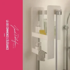 Jacob Delafon Pack baignoire bain douche 160 x 90 Neo version droite + pare bain chromé + tablier de baignoire en angle