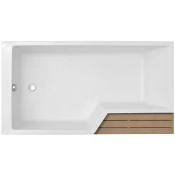 Jacob Delafon Pack baignoire bain douche 170 x 90 Neo version gauche + pare bain chromé + tablier de baignoire en angle* Baignoire Droite