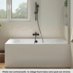 Jacob Delafon Pack baignoire droite 180 x 80 Elise + tablier en niche + vidage* Baignoire Droite