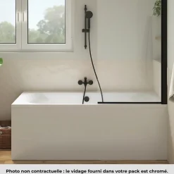 Jacob Delafon Pack baignoire droite 170 x 75 Elise + tablier en angle + vidage