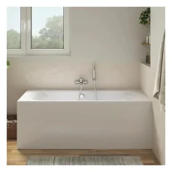 Jacob Delafon Pack baignoire droite 170 x 75 Elise + mitigeur bain douche chromé + vidage* Baignoire Droite
