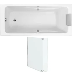 Jacob Delafon Pack baignoire droite 180 X 80 Odéon Up + pare bain 2 volets chromé* Baignoire Droite