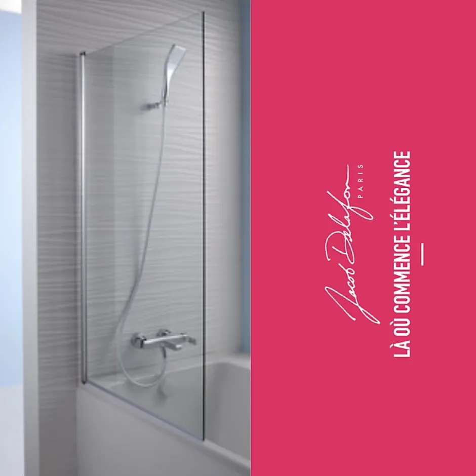 Jacob Delafon Pack baignoire droite Odéon Up + pare bain 1 volet + tablier + vidage
