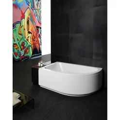 Sanitaire Pack baignoire POP asymétrique 160x100 angle à gauche avec tablier* Baignoire Asymétrique