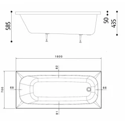 Sanitaire Pack Baignoire POP 160x70 avec tablier façade et retour