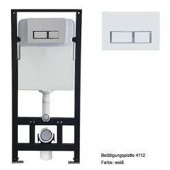 Bernstein Pack Bâti-support + Toilettes Japonais céramique, WC lavant + télécommande - 38,4x59,3x38cm - PRO+ 1102- Plaque 4112 blanc mat* Wc Japonais