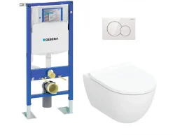 Geberit Pack complet WC UP320 + Cuvette ACANTO TurboFlush + Plaque Blanche* Wc Suspendu