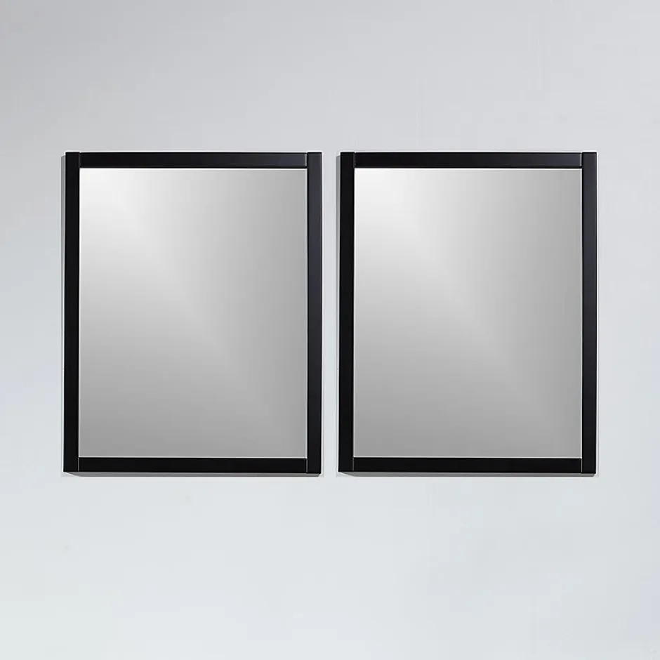 Stano Pack de 2 miroirs rectangulaires NEO 56x70cm avec cadre noir mat* Miroir Simple