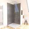 Galedo Pack de 2 panneaux muraux de salle de bains, gris foncé effet pierre avec profilés chromés, l.90+90 x H.210 x P.0,3 cm, Homestone