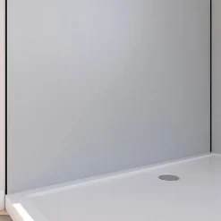 Galedo Pack de 2 panneaux muraux de salle de bains, gris avec profilés noirs, l.120+90 x H.210 x P.0,3 cm, Alucolors* Panneau Mural De Salle De Bains