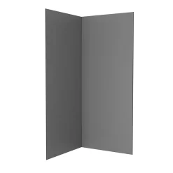 Galedo Pack de 2 panneaux muraux de salle de bains, gris foncé avec profilés noirs, l.90+90 x H.210 x P.0,3 cm, Alucolors