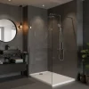 Swiss Aqua Technologies Pack Douche Complet : Paroi Walk-In 120x200 Chrome + Colonne SAT 3 Jets + Receveur Marbre Coulé Blanc 120x90 (SAT120C7PR129W)