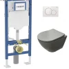 Geberit Pack UP320 + Cuvette sans bride KELOS Flush Gris Clair + Plaque Sigma Blanc* Wc Suspendu