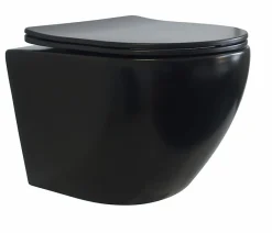 Geberit Pack UP320 + Cuvette sans bride KELOS Noir Flush Mat + Plaque Sigma Chromé Mat* Wc Suspendu