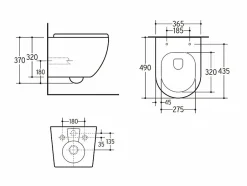 Geberit Pack UP320 + Cuvette sans bride KELOS Noir Flush Mat + Plaque Sigma Chromé Mat* Wc Suspendu