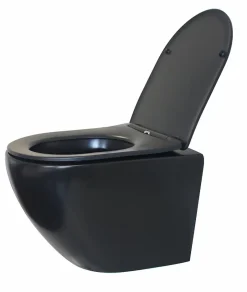 Geberit Pack UP320 + Cuvette sans bride KELOS Noir Flush Mat + Plaque Sigma Chromé Mat* Wc Suspendu