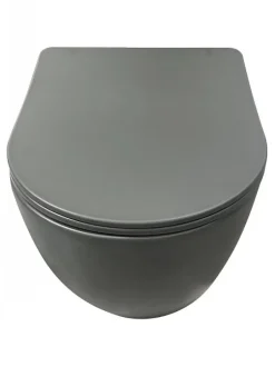 Geberit Pack UP320 + Cuvette sans bride KELOS Flush Gris Foncé + Plaque Sigma Chromé Brillant* Wc Suspendu