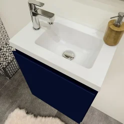 Planète Bain Pack lave mains avec miroir Porto Bleu nuit - Marque allibert* Lave-Mains