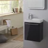 Planète Bain Pack lave-mains Gris anthracite - Robinetterie Eau froide à gauche - L.42.5 X H.52.5 cm - Hamac 2* Lave-Mains