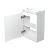 Bain-Bain Pack Meuble Lave-main prémonté blanc-Vasque blanche-Robinet noir- Crochet noir -