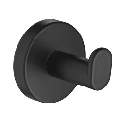 Bain-Bain Pack Meuble Lave-main prémonté bois-Vasque blanche-Robinet noir- Crochet noir -