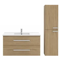 Jacob Delafon Pack meuble vasque 80 cm Ola up chêne + colonne
