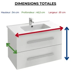 Jacob Delafon Pack meuble vasque 80 cm Ola up blanc + colonne