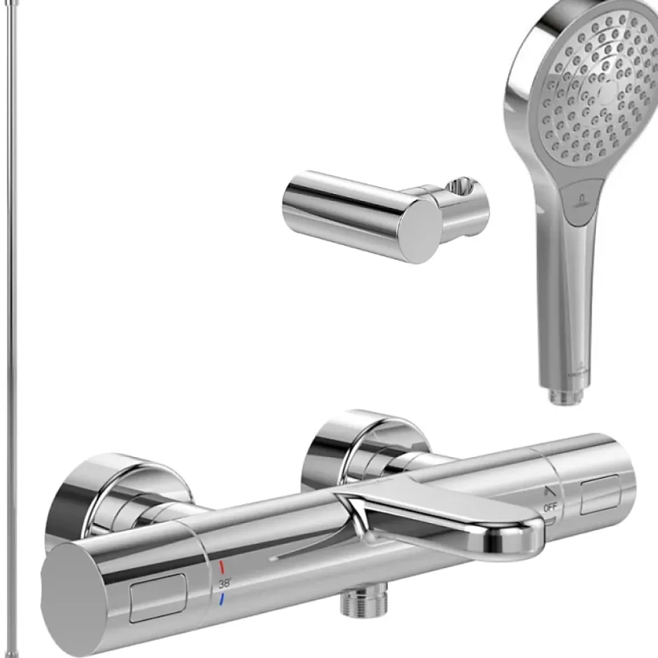 Villeroy & Boch Pack mitigeur baignoire thermostatique VILLEROY ET BOCH Universal Taps & Fittings rond Chrome avec ensemble