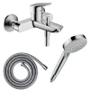 Hansgrohe Pack mitigeur bain douche mécanique Logis + Flexible Metaflex + Pommeau Vernis Blend 100 EcoSmart 2jets chromé* Robinet De Baignoire