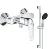 Grohe Pack mitigeur douche mécanique Swift 2023 + Ensemble de douche 2 jets avec barre Chromé